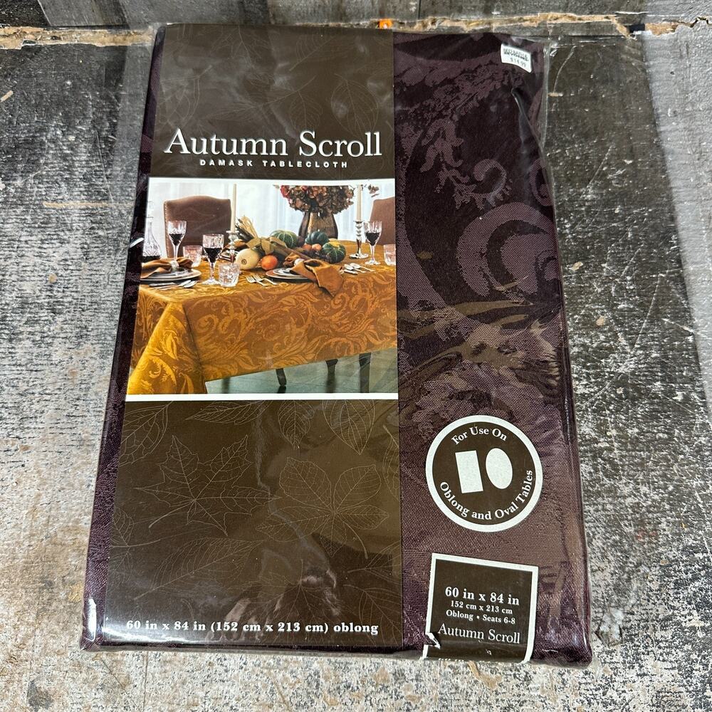 Autumn‎ Scroll DAMASK 60 X 84 TABLECLOTH Oblong RECTANGLE